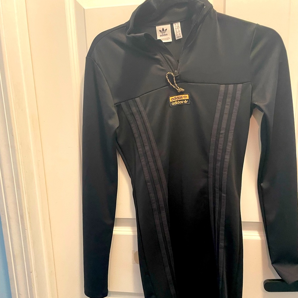 Adidas long sleeve midi bodycon dress